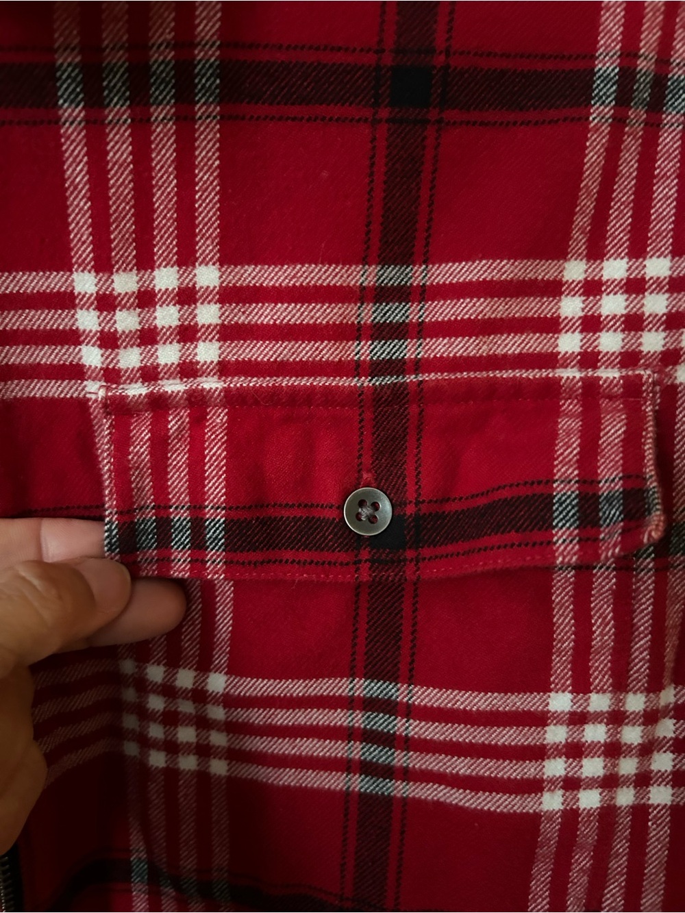 Chaps Ralph Lauren Petite Large 100% Cotton Red Plaid Zip-Up Shirt Jacket - Picture 7 of 9